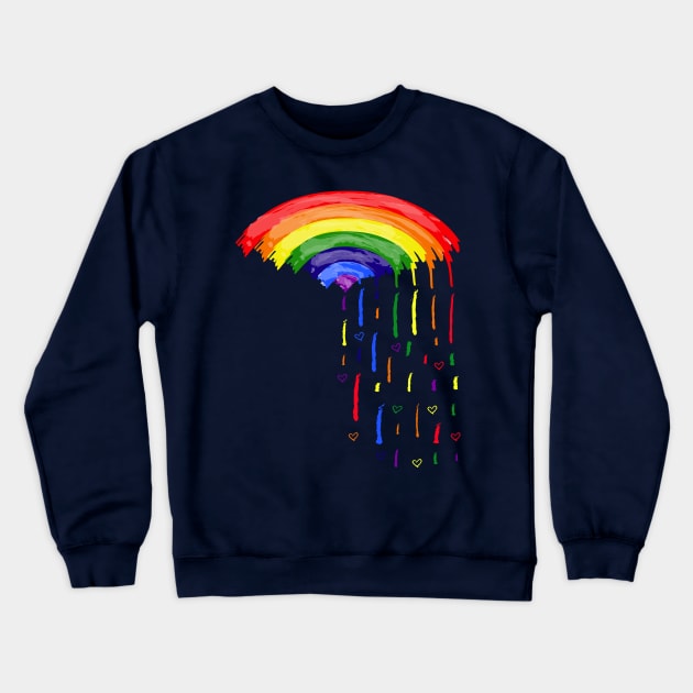 Love rainbow rain Crewneck Sweatshirt by CindyS